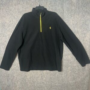 Polo Ralph Lauren Performance Men XXL Black Fleece‎ 1/4 Zip lightweight sweater